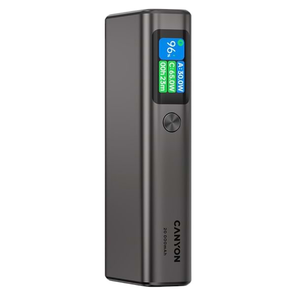 Фото - Батарея мобильная Canyon OnPower 230 TFT 20000 mAh PD130W Dark Grey (CNS-CPB230DG)