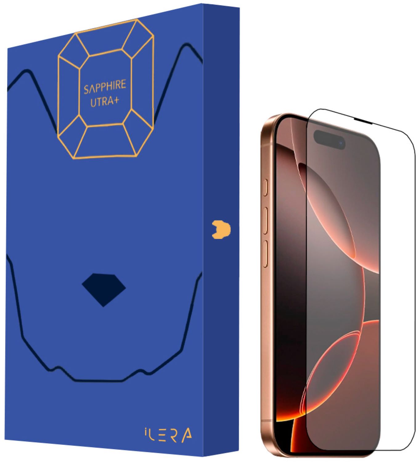 Захисне скло для смартфону ILera Premium Sapphire Ultra +Corning Glass for iPhone 16 Pro (iLPrSap16Pro)