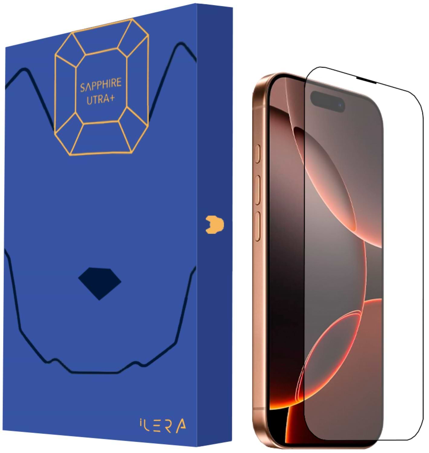 Захисне скло для смартфону ILera Premium Sapphire Ultra +Corning Glass for iPhone 16 Pro Max (iLPrSap16ProMX)