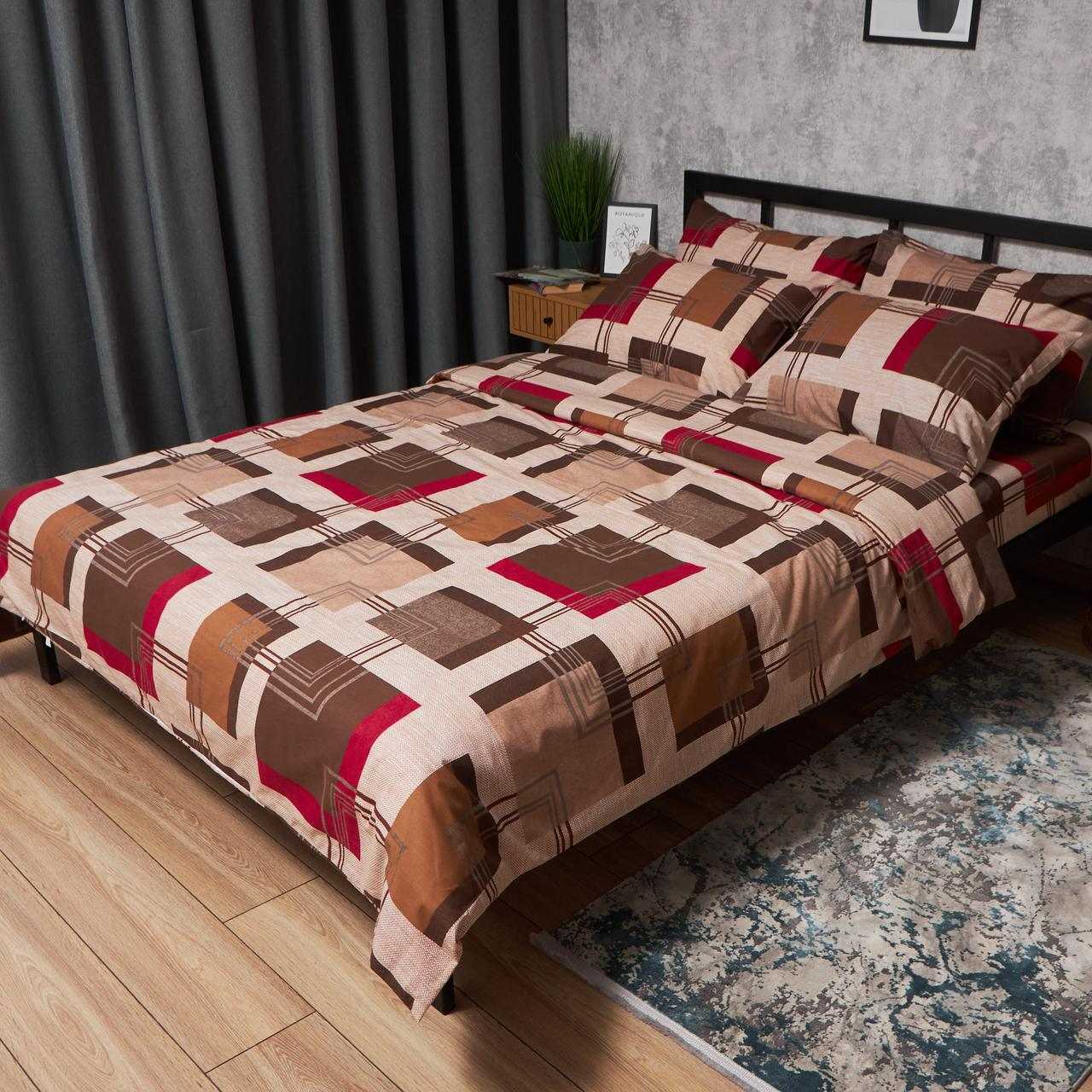 Комплект постільної білизни Moon&Star Бязь Gold Люкс «Retro Geometry» King Size 220x240 см нав. 2х50х70 (MS-820006686)