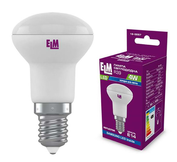 Лампочка світлодіодна ELM рефлекторна ELM 4W R39 E14 4000K (18-0057)
