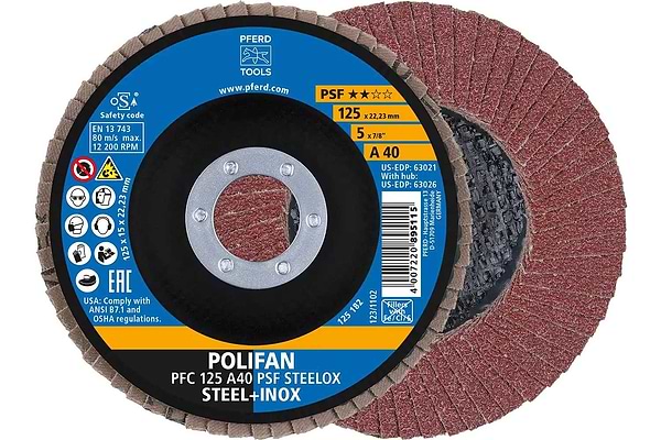 Фото - Диск шлифовальный по металлу Pferd 125х22 A40 (4007220444603(10)/400722089511)