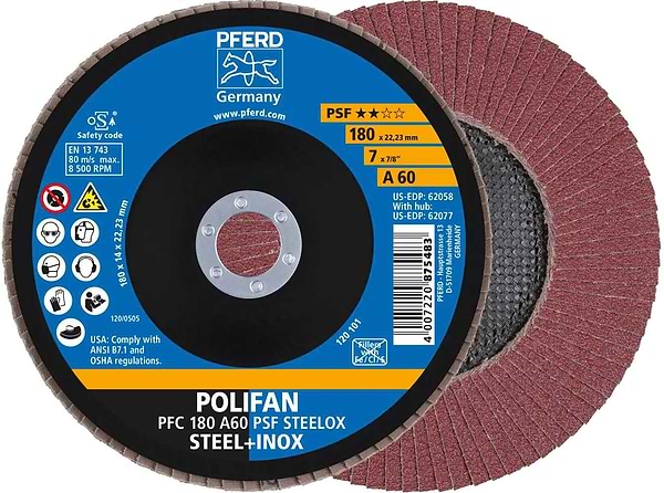 Фото - Диск шлифовальный по металлу Pferd 180х22 A60 (4007220444696(10)/400722087548) Фото - Диск шлифовальный по металлу Pferd 180х22 A60 (4007220444696(10)/400722087548)