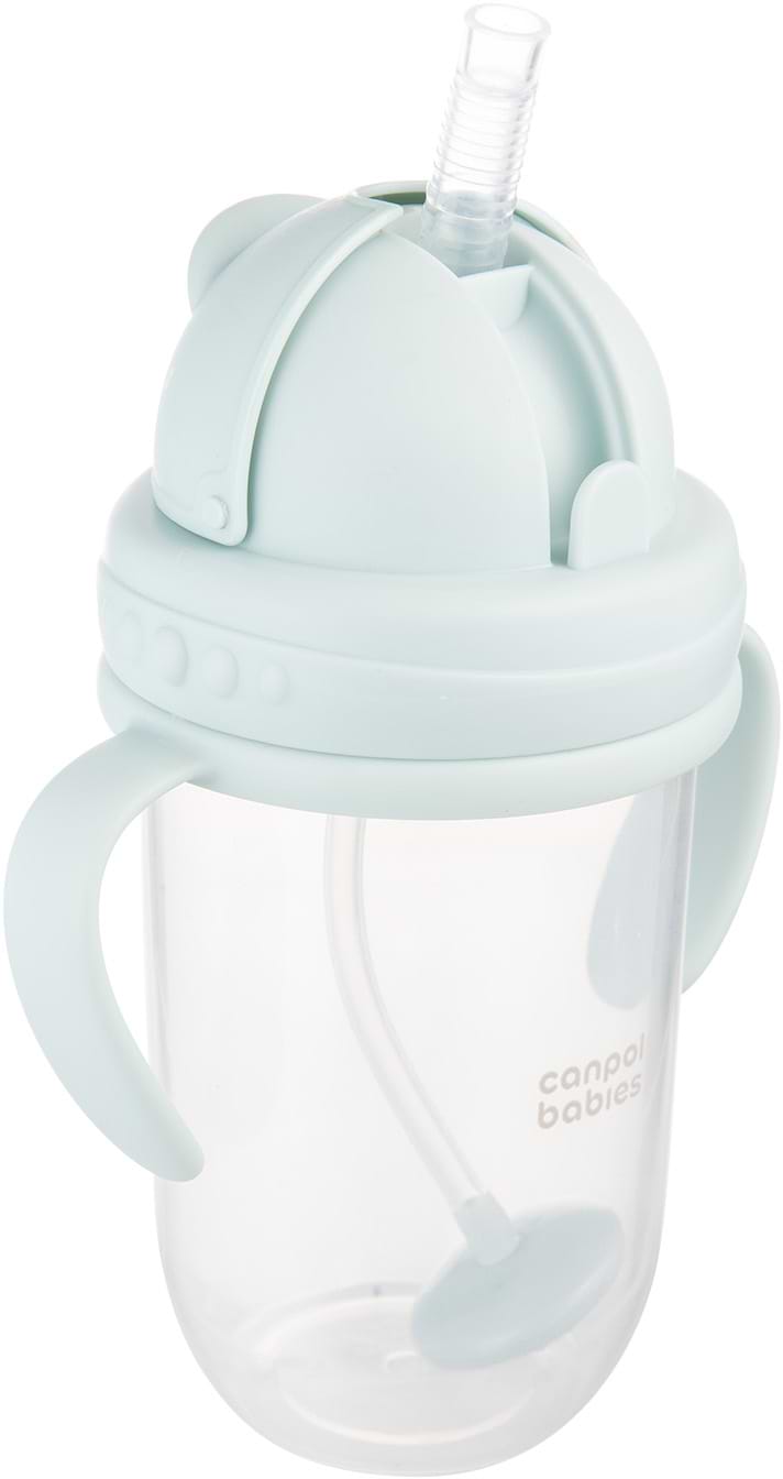 Чашка-непроливайка дитяча Canpol babies з трубочкою і обтяжувачем Canpol babies 270 мл (56/623_gre) - Фото 1