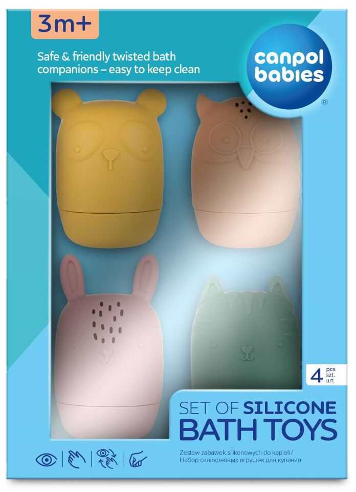 Игрушка для ванной Canpol babies силиконовые развивающие 4 шт. (80/308) - Фото 1