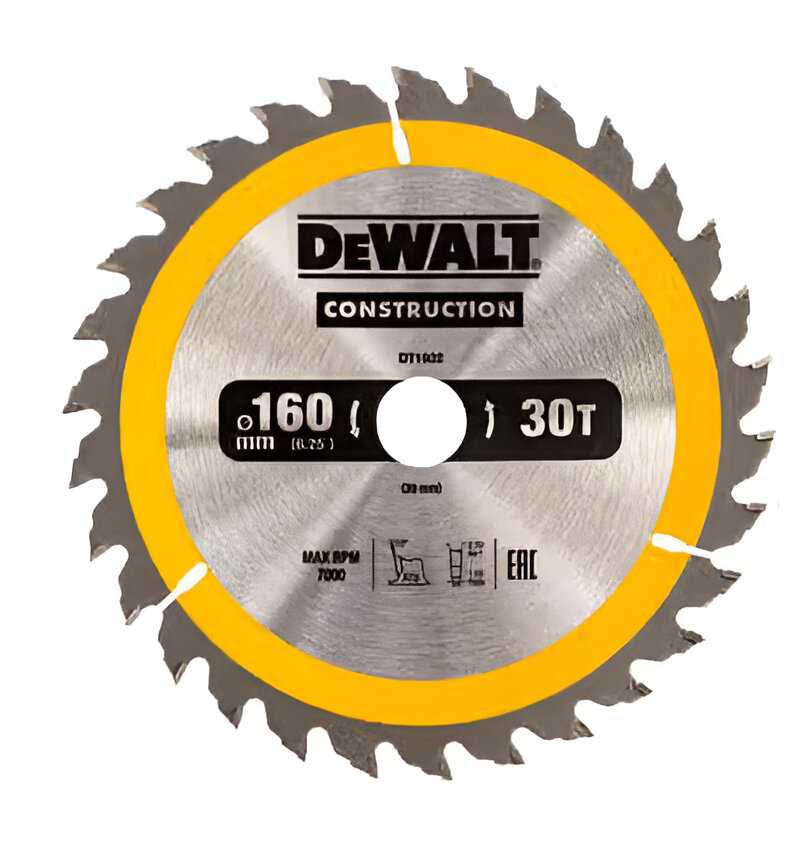 Круг відрізний по дереву DeWALT СONSTRUCTION 160х20 мм (DT1932)