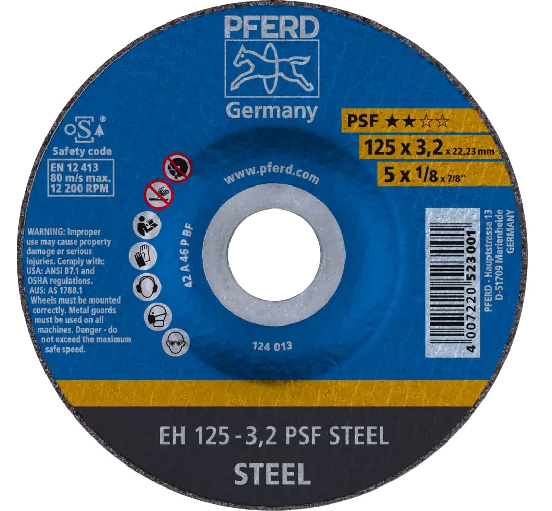Круг отрезной по металлу Pferd 125х3,2х22мм PSF STEEL (4007220523001)