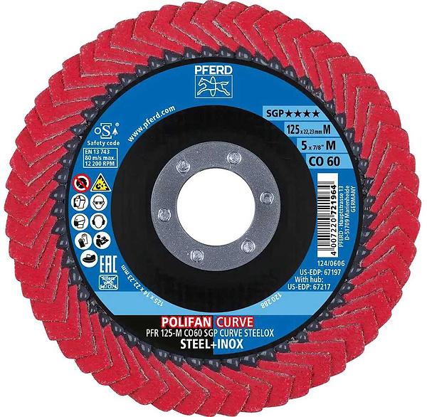 Фото - Диск шлифовальный по металлу Pferd 125х22 CO60 (4007220790168(25)/400722072196)