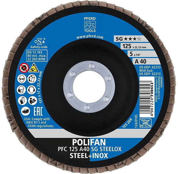 Фото - Круг шлифовальный Pferd 125х22 A40 (4007220167816)