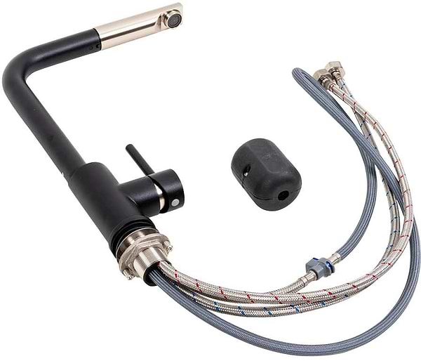 Фото - Смеситель кухонный VALESO с выдвижной лейкой Q411B Черный матовый