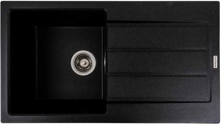 Мойка кухонная Platinum 7843 SOLID матовый Черный металлик