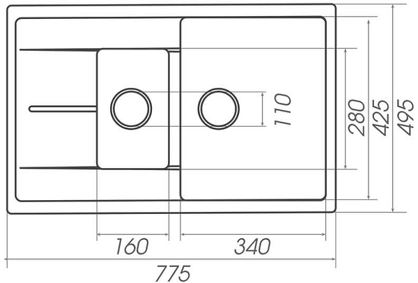 Фото - Мийка кухонна Platinum 7850W TOSKANA матова Мікс