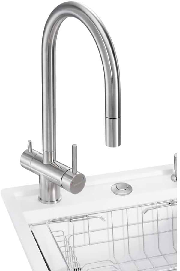 Фото - Мийка кухонна+змішувач GRANADO Royal Estella white (+ подрібнювач Algar + Ferrol inox + дозатор Redondo inox + кошик + дошка)