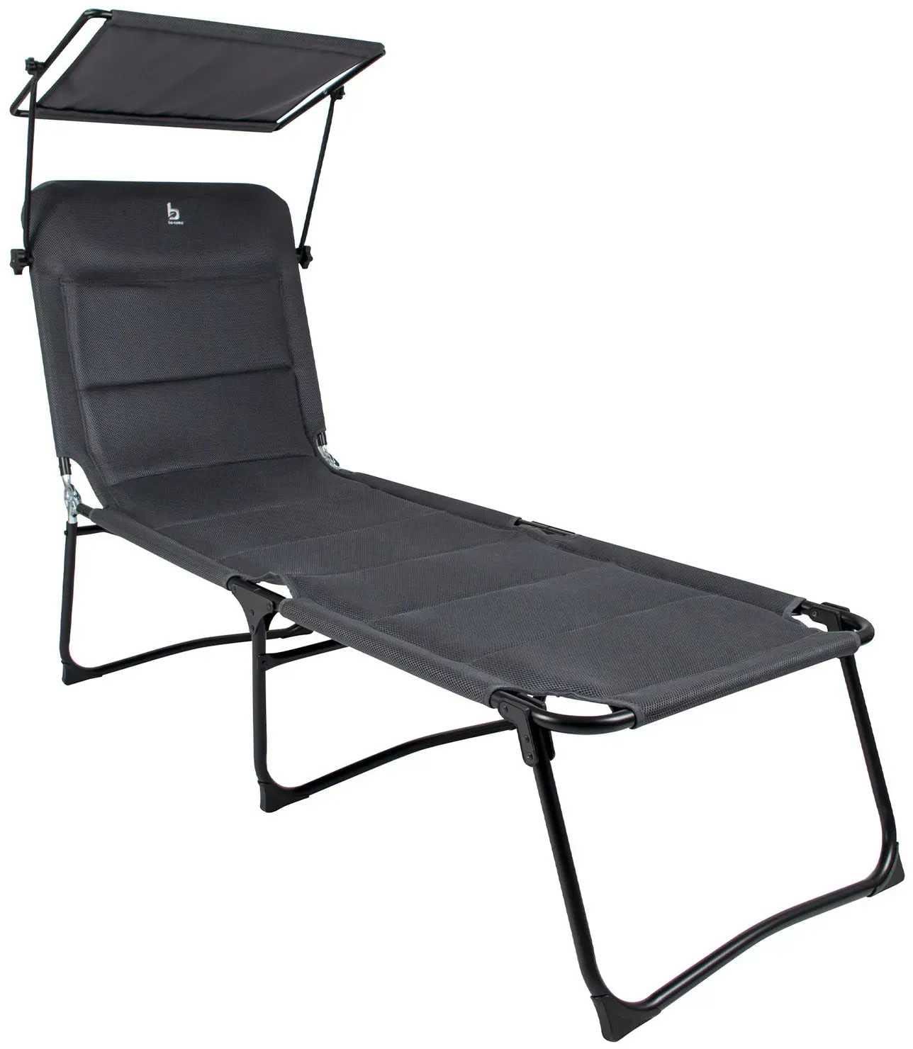 Розкладне ліжко Bo-camp Sun Lounger With Sunscreen 5 Positions Grey (1304492)