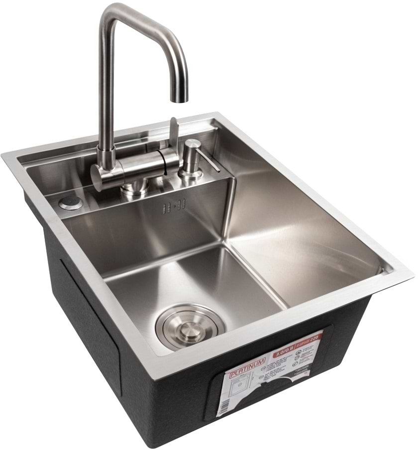 Мойка кухонная Platinum CM 40x50 скрытая нержавейка Handmade
