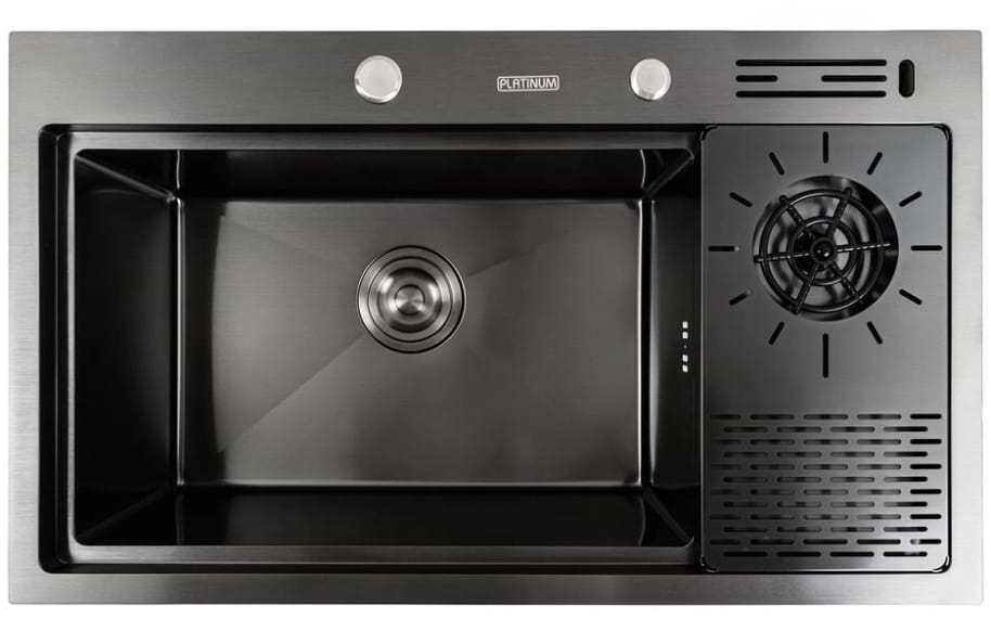 Мойка кухонная Platinum черная PVD 78x46 Handmade