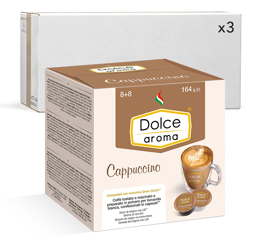 Кофе в капсулах Dolce Aroma Сappuccino для Dolce Gusto 13.5 г х 24 шт. + 7 г х 24 шт. (4820093484954)