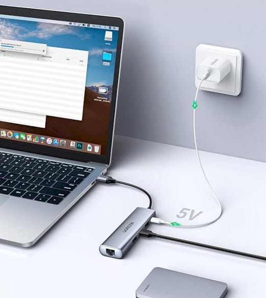 Фото - Док-станція UGREEN CM266 USB A 3.0-HDMI/USB 3.0x3/HDMI/RJ45/Micro USB Gray (60812)
