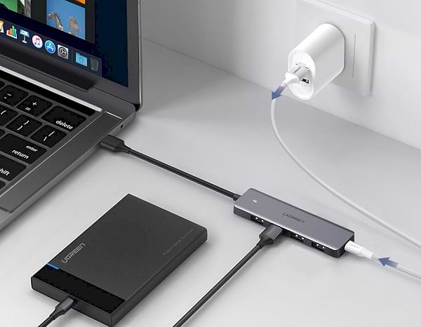 Фото - Хаб USB UGREEN CM219 4-port 15см USB 3.0 Gray (50985)
