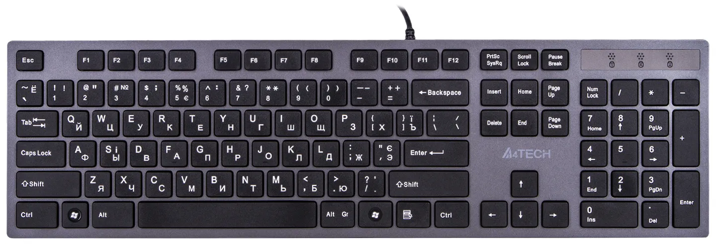 Клавиатура A4tech KV-300 H USB (Grey+Black) - Фото 1