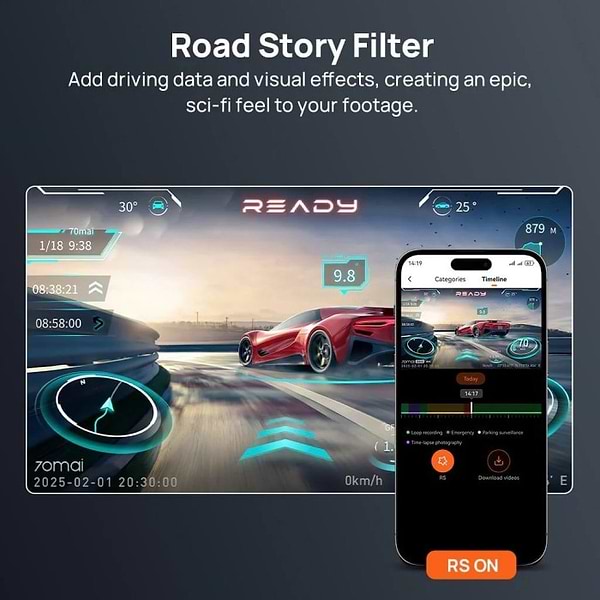 Фото - Видеорегистратор 70mai Dash Cam 4K A800SE-2 Set