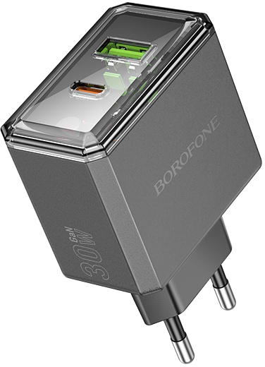 Сетевое зарядное устройство BOROFONE BAS32A Treasure PD30W+QC3.0 charger EU Black (6941991110641)