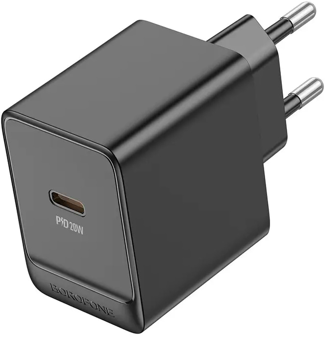 Сетевое зарядное устройство BOROFONE BAS13A Erudite single port PD20W charger EU Black (6941991104855)