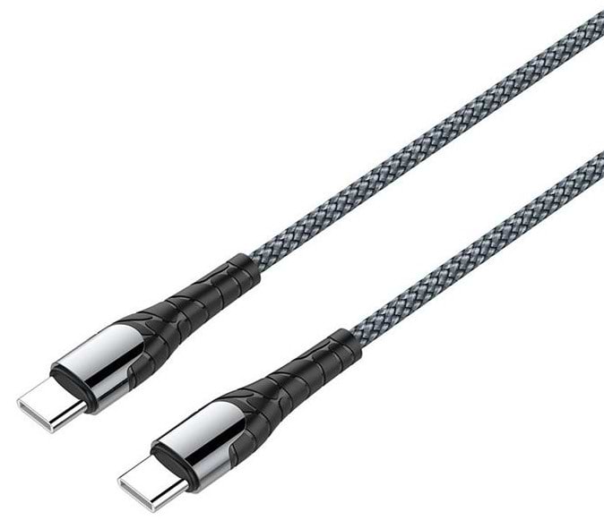 Кабель синхронізації даних Colorway USB Type-C - USB Type-C PD Fast Charging, 3А 65W 2м Grey (CW-CBPDCC039-GR) - Фото 1
