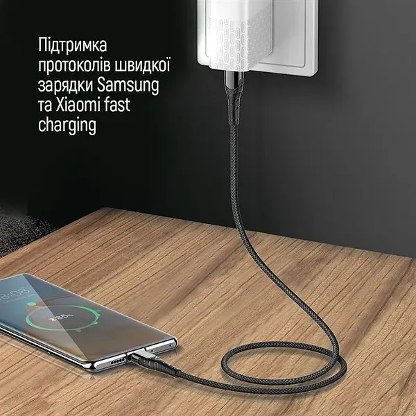 Фото - Кабель синхронізації даних Colorway USB Type-C - USB Type-C PD Fast Charging, 3А 65W 2м Grey (CW-CBPDCC039-GR)