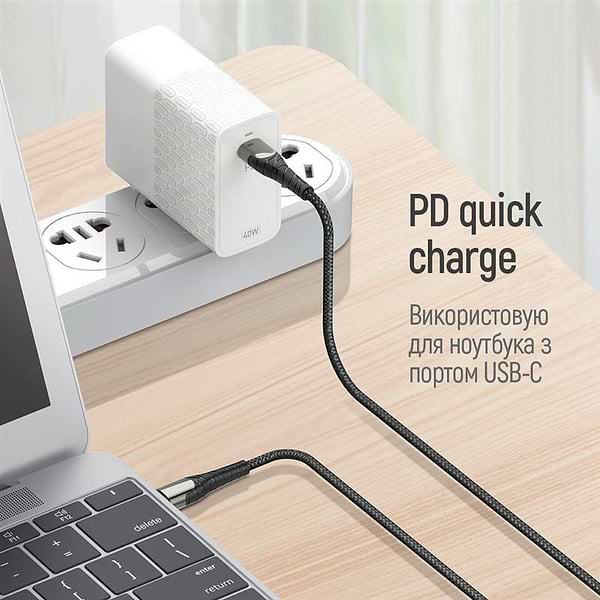 Фото - Кабель синхронізації даних Colorway USB Type-C - USB Type-C PD Fast Charging, 3А 65W 2м Grey (CW-CBPDCC039-GR)