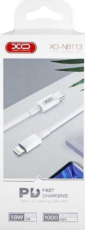 Фото - Кабель XO NB113 18W PD USB Type-C-Lightning 1 m White (00000011382)