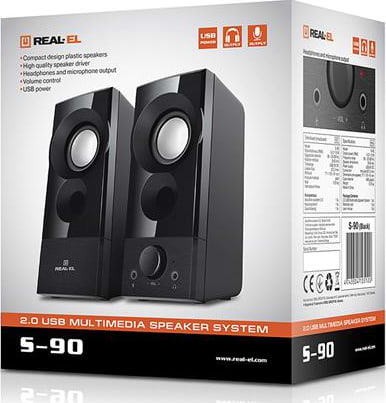 Фото - Компьютерная акустика обычная 2.0 REAL-EL S-90 Black (EL121100011)