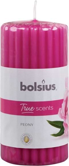 Фото - Свеча декоративная Bolsius ребриста 120/58 аромат Пион (266762)