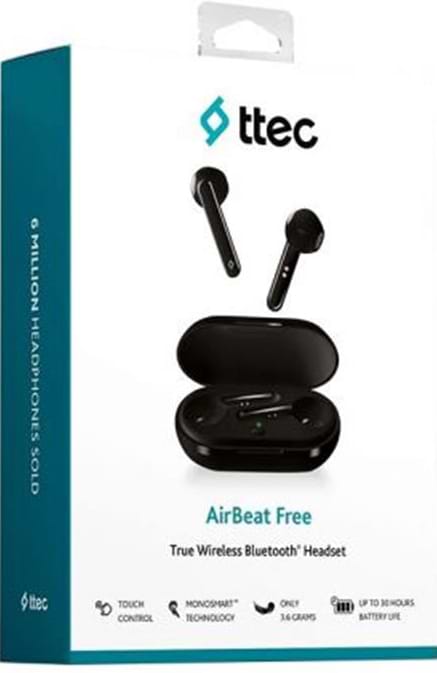 Фото - Наушники вкладыши беспроводные TWS Ttec AirBeat Free Black (2KM133S)