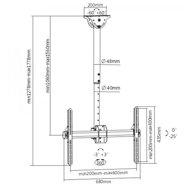Фото - Крепление потолочное iTECH Celb-54SHL