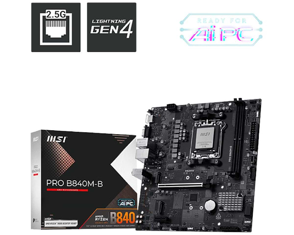 Фото - Материнская плата MSI PRO B840M-B DDR5