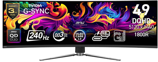 Фото - Монитор игровой MSI MPG 491CQPX QD-OLED Фото - Монитор игровой MSI MPG 491CQPX QD-OLED