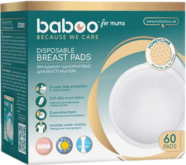Прокладки для груди Baboo 60 шт. (2-106)