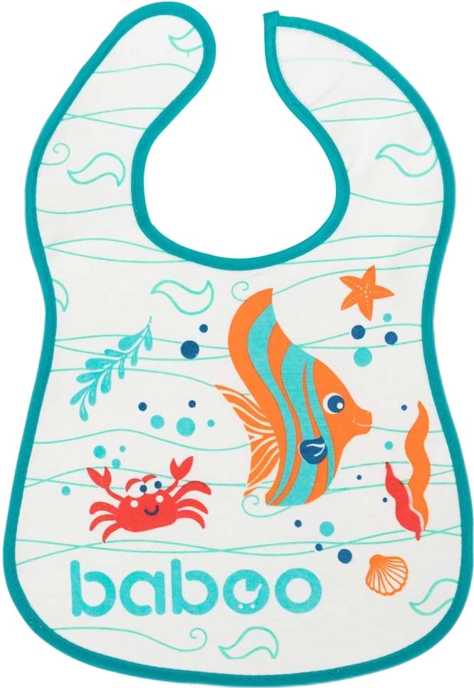 Нагрудник тканинний Baboo Sea Life White (11-010)