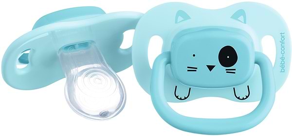 Фото - Симметричная пустышка Bebe Confort 2 шт 18/36 Minimalistic Animals Blue