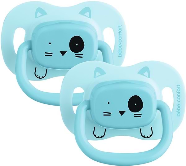 Фото - Симметричная пустышка Bebe Confort 2 шт 18/36 Minimalistic Animals Blue