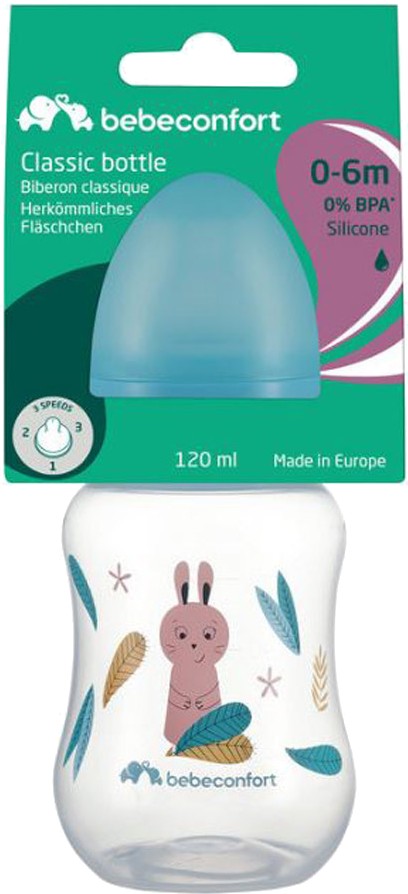 Пляшка для годування Bebe Confort PP 120ml S.1 з силіконовою пустушкою Little Buddies