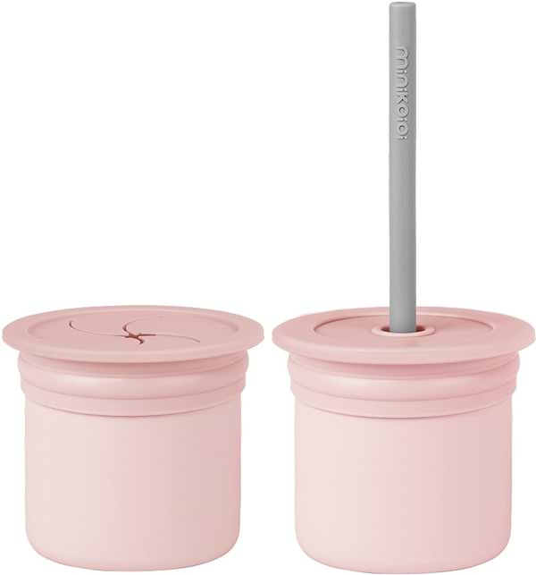 Фото - Чашка MinikOiOi Sip+Snack - Pinky Pink/Powder Grey (101100108)
