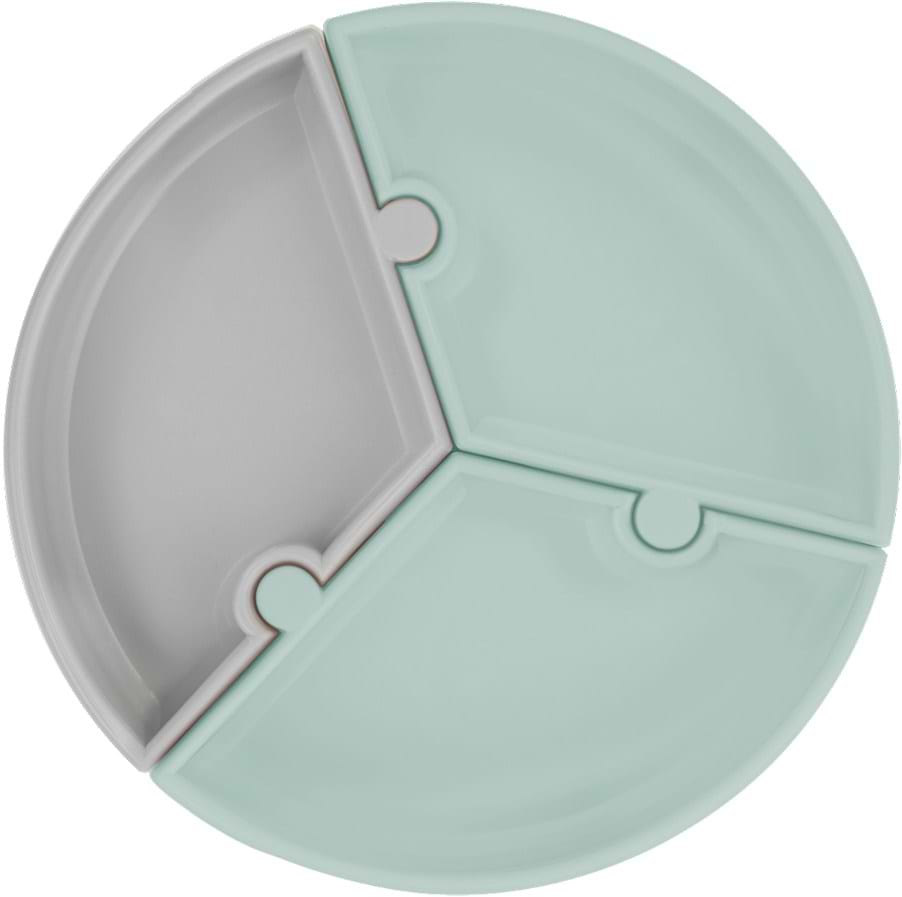 Тарелка для малыша MinikOiOi Puzzle - River Green/Powder Grey (101050055)