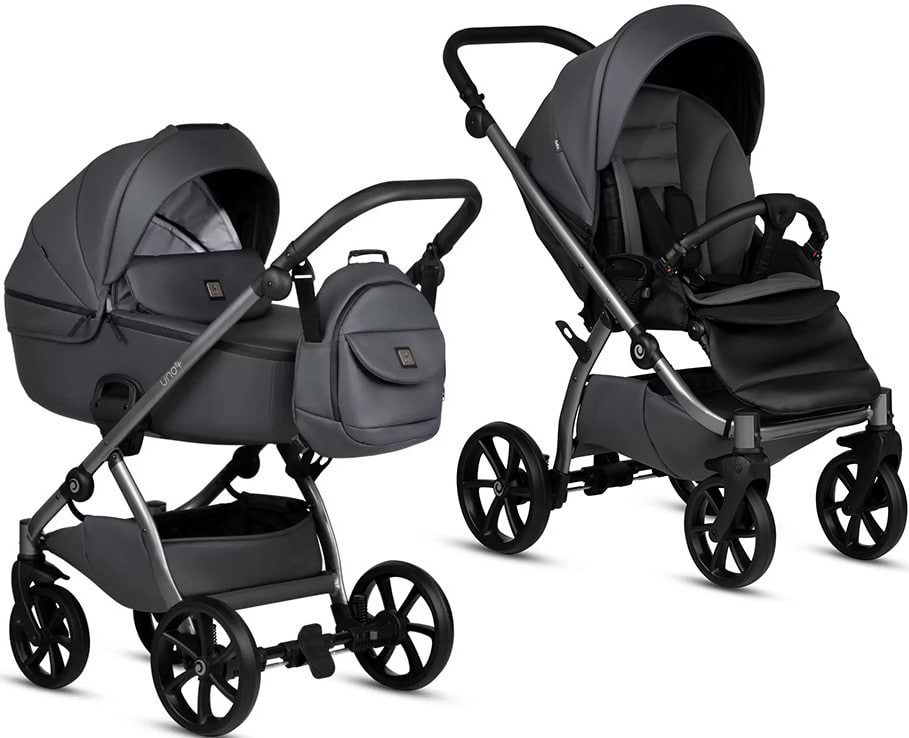 Коляска універсальна 2 в 1 Tutis Uno5 plus Leather Collection Licorice