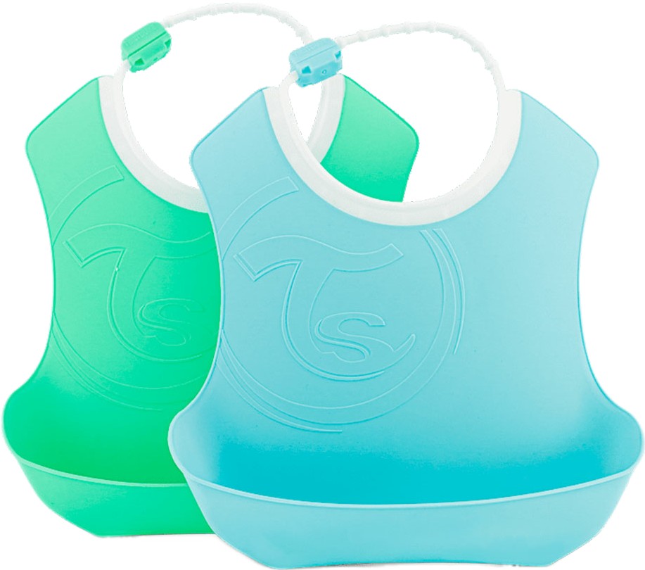 Нагрудник пластиковый Twistshake Pastel Blue/Green 4+ мес 2 шт. (78220)
