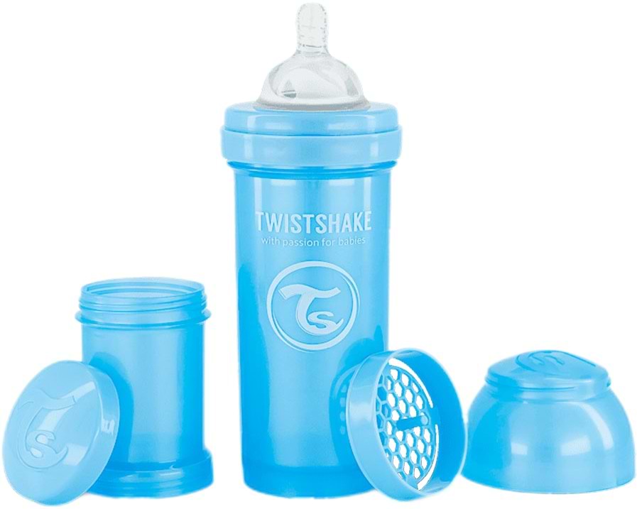 Пляшка для годування Twistshake антиколікова із силіконовою соскою 260 мл Pearl Blue (78381)