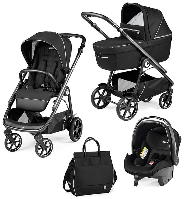 Фото - Коляска универсальная 3 в 1 Peg-Perego Veloce Black Shine Lounge (PACK-VEL31LG000005)