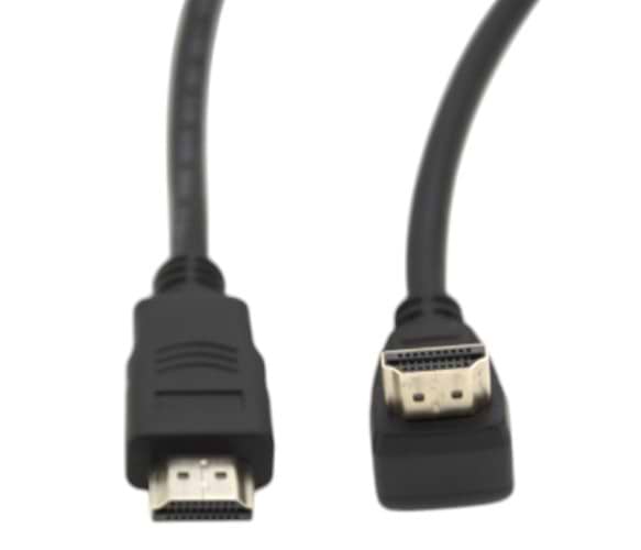 Фото - Кабель HDMI Merlion HDMI-HDMI 1,5m, v1.4, OD-7.5mm, конектор Black 90° кутовий (YT-HDMI(M)/(M)HS-1.5m-90°)