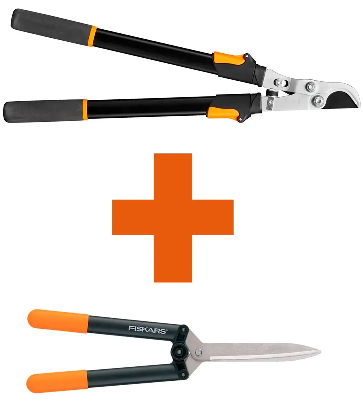 Набор садовых инструментов Fiskars Гилкорез плоскостной телескопический Solid L13 + Ножницы для кустов Solid HS21 (1027528102682)